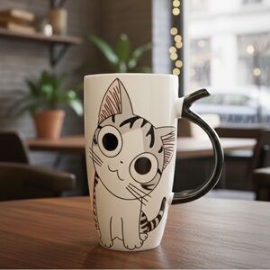 Nikou Cute Cat Ceramic Mug, 600ml Novelty Coffee/Tea Cup
